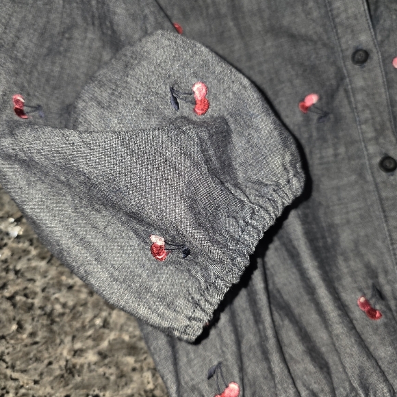 Kate Spade Denim Cherry Dress Sz M ( By Measurements ) - Picture 5 of 9